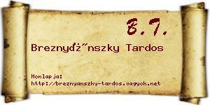 Breznyánszky Tardos névjegykártya